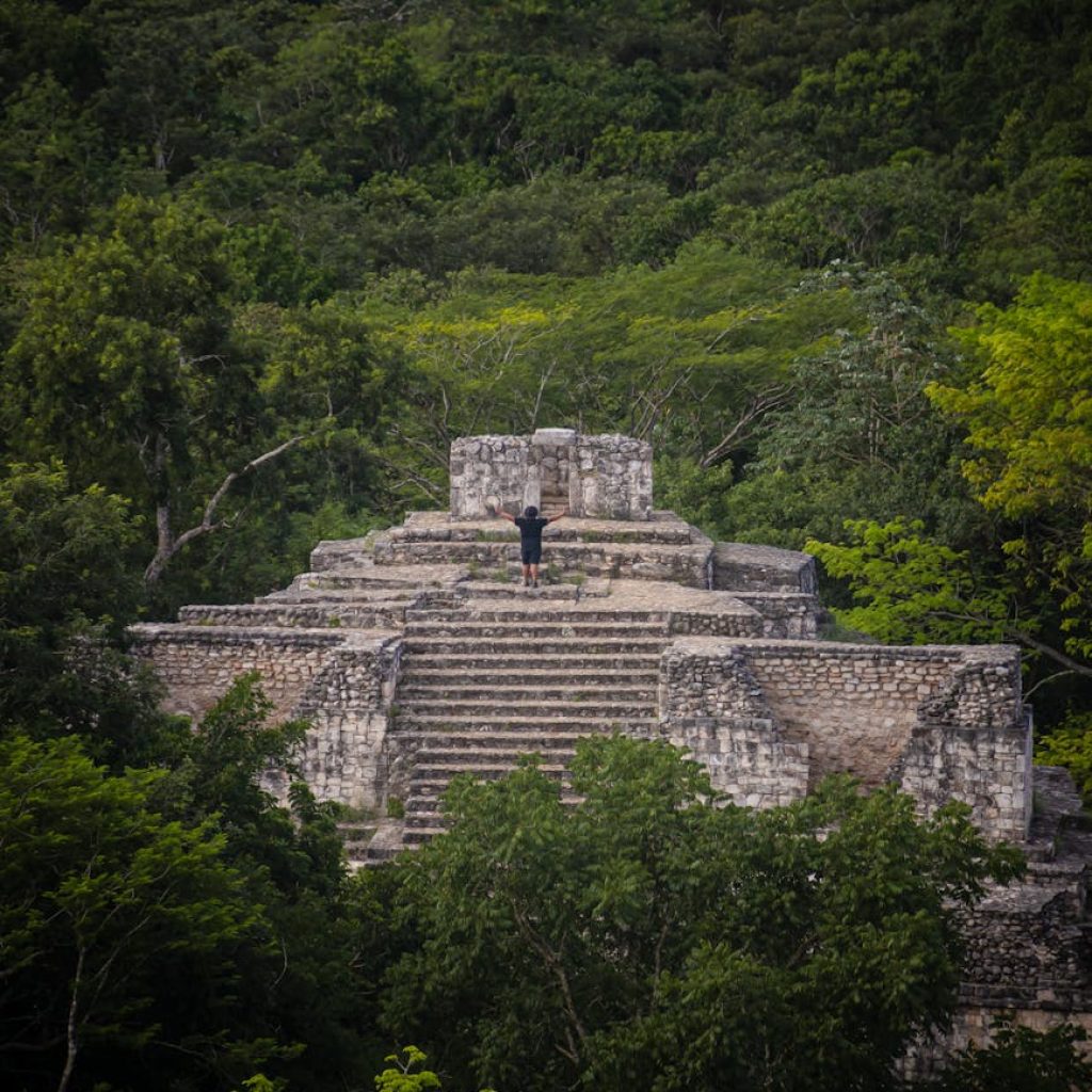 a person at the ek balam in mexico