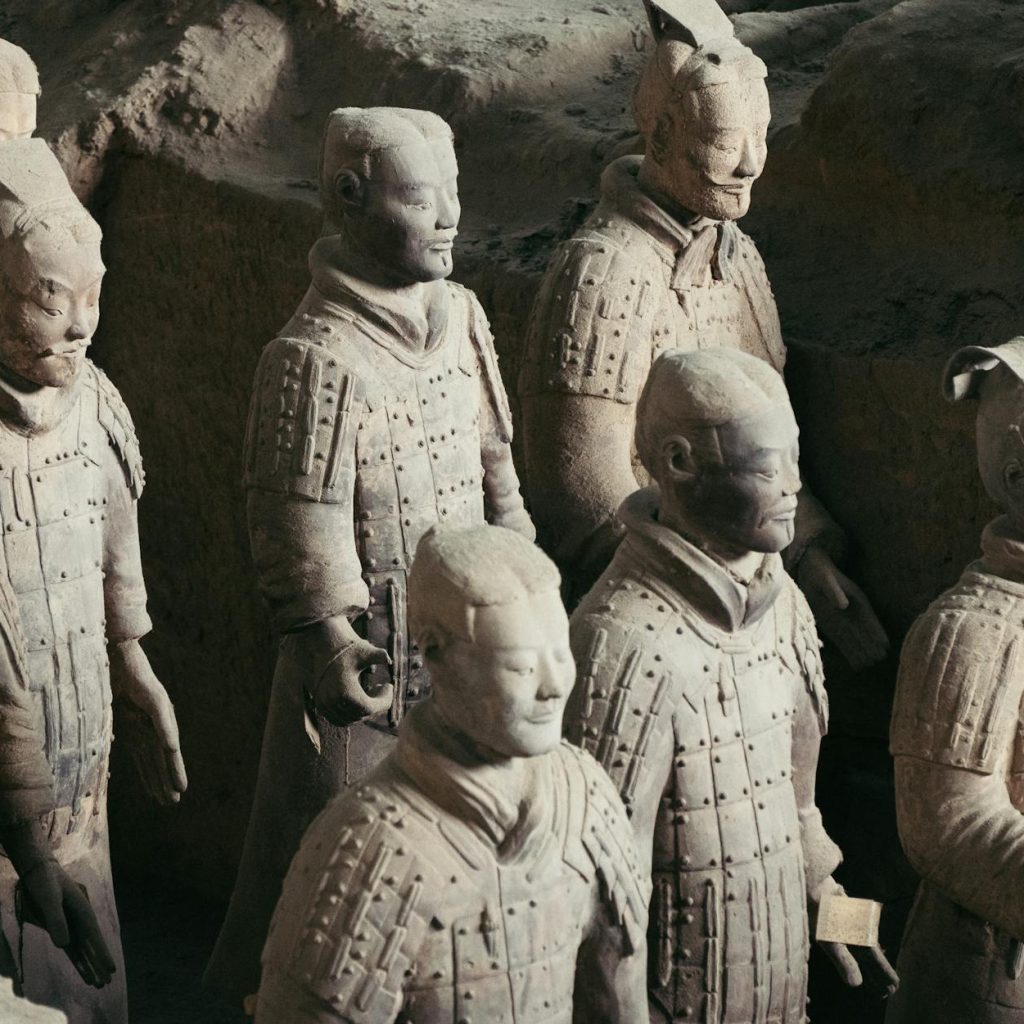 terracotta warriors of xi an in close up view