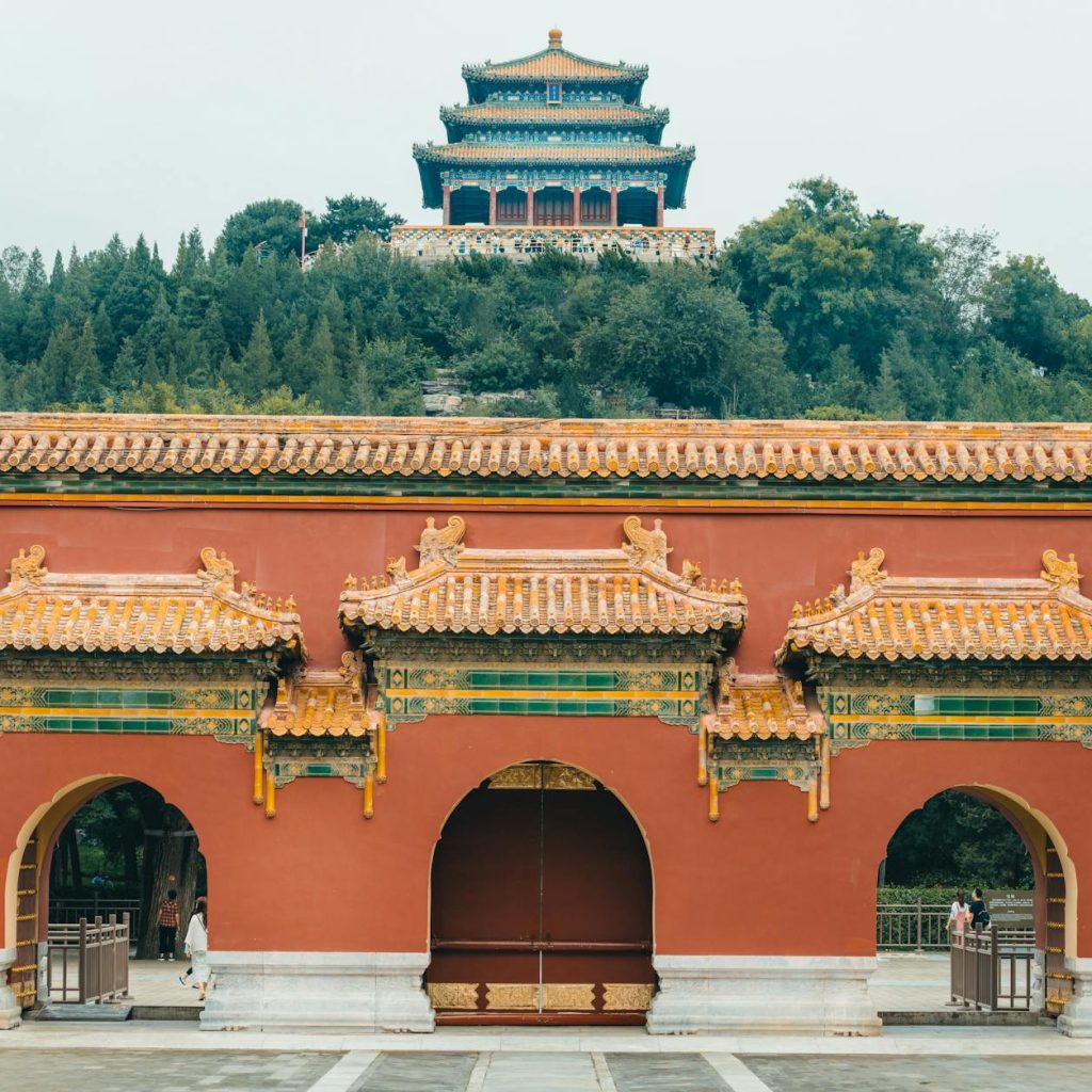 imposing architecture of chinese emperor palace