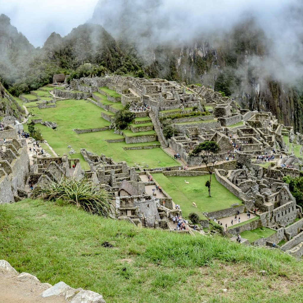 green grass field near mountain